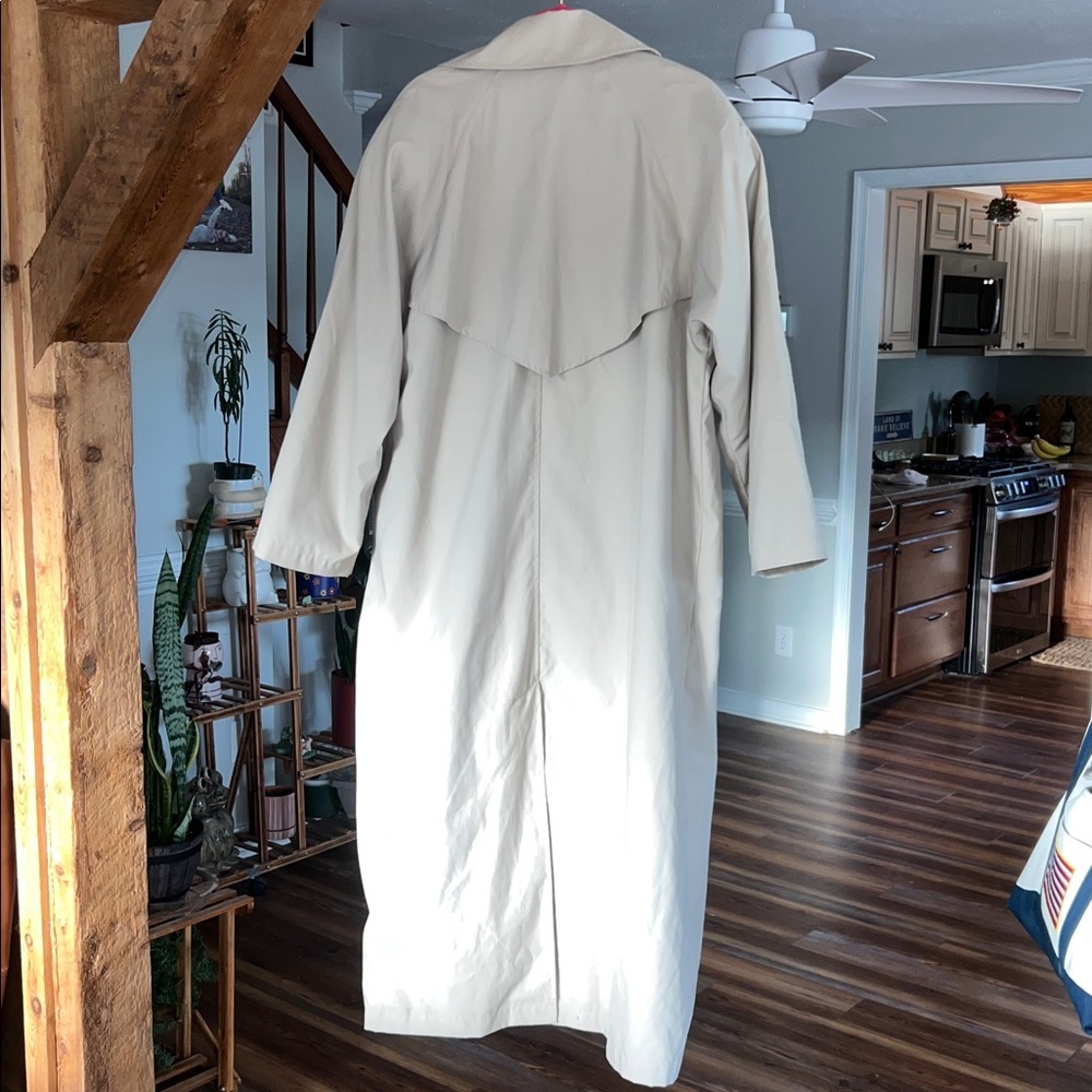 National Wildlife Federation Trench Coat Lined Embroidered Herons Tan Medium - Picture 9 of 12